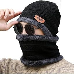 Wool Beanie Cap & Muffler Set for Men & Women, Soft Woolen Winter Cap & Muffler, Warm Beanie Wool Cap & Muffler for Winter, Unisex Cap & Scarf for Gym, Casual & Outdoor Use-Set of 2-image-48