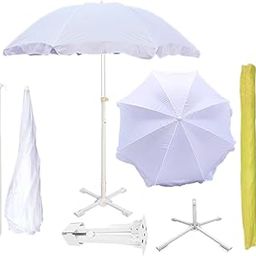 RAINPOPSON Garden Umbrella Outdoor Big Size with Stand 7ft White Color Big Size Outdoor Waterproof & Sun UV Protaction Umbrella Heavy Duty Cloth Patio Garden Outdoor Umbrella (7ft) (White)-picture-13