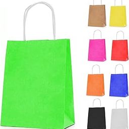 BagsByKilo :15 Plain Green Kraft Paper Bags with Twisted Handles Suits In Gifting, Shopping & Food Packing (GREEN, PACK OF 15)-image-27