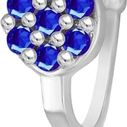 Silver Plated Nose Pin for women and Girls. Latest Silver round nose Pin Cubic Zirconia. Silver Pressing Sapphire Diamond Everyday Wear Nose Pin KJNPR4-image-101