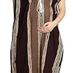 Brown Cotton Maternity Feeding Kaftan.-image-65