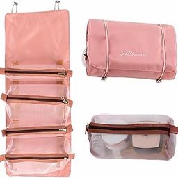 BLAPOXE 4-in-1 Transparent Separate Compartments with Zipper Large Capacity Makeup Pouches for Women, Makeup Bag Makeup Organizer, Foldable for Makeup Accessories, Storage Bag for Cosmetics-image-3
