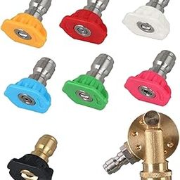 LICHTS®Pressure Washer Spray Nozzle Tips Multiple Degrees 1/4" 7 Rotation Angles|Business & Industrial | Fasteners & Hardware | Hardware Washers-image-1