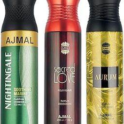 Ajmal 1 Nightingale for Men & Women, 1 Sacred Love for Women and 1 Aurum Femme for Women Deodorants each 200ML Combo pack of 3 (Total 600ML)-picture-25