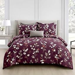 DreamHours Luxurious Supersoft Glace Cotton 360° Elastic Fitted Bedsheet 300TC Queen Size (78x60x8 inch) with 2 Pillow Covers – Soft, Wrinkle-Free (Maroon - White Flowers)-image-85