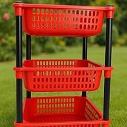 3-Tier Plastic Vegetable Storage Rack, Kitchen Organiser Stand, Multipurpose Basket Shelves-image-55