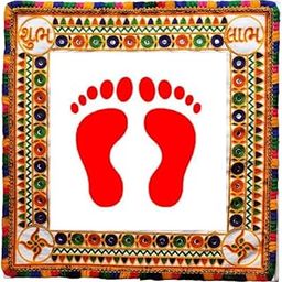 Niva Enterprise Wedding Handwork Cotton Kutchi Work Embroidered Kanku Pagla Rumal (Bride's and Baby Welcome) Multicolour-picture-15