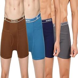 RAMRAJ Pack of 4 Men's Cotton Trunks – Multicolor, Outer Elastic Waistband with Double Side Pockets-31