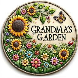 VEOJEIN Grandma's Garden Stepping Stone 9.45’ Durable Garden Décor with 3D Hand-Painted Sunflower Design – Gift for Grandma, Mom, Wife, Mother’s Day, Christmas, Birthdays-image-44