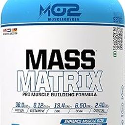 MO2 Mass Matrix Weight Gainer | 36g Protein, 13.4g EAA, 6.5g BCAA, 6.12g Glutamine, 2.4g Creatine | Pro Muscle Building Formula | (3kg, Chocolate)-5