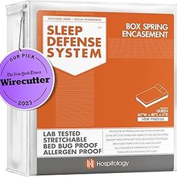 HOSPITOLOGY PRODUCTS Box Spring Encasement - Zippered Bed Bug Dust Mite Proof Hypoallergenic - Sleep Defense System - Queen –60" W x 80" L - Low Profile 6"-image-83