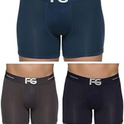Men's Ultra Soft Modal Fabric Trunk - Moisture Absorption with 4-Way Stretch | Breathable Front Contour Pouch | Microfiber Waistband with Spandex | Pack of 3-12