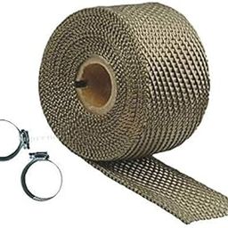 Supremechoice Bike Bullet Slinecer Wrap With Clamp Heat Shield Bike Exhaust Silencer Wrap 3 Meter Golden for Royal Enfield Classic 350-13