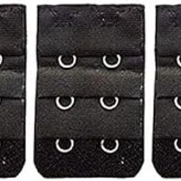 Bra Hook Extender- 2 & 3 Hooks Without Elastic Bra Extensions Combo (Free Size) (Black Pack of 3)-picture-3