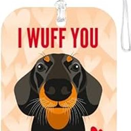 TPJ Handmade Resin Customized Luggage ID Tag with Pet Name Dog Cat Photo, Cute Personalized Travel Bag Identifier Label, Travel Accessories Ideal for Gifting - I Wuff You Adorable Message-image-73