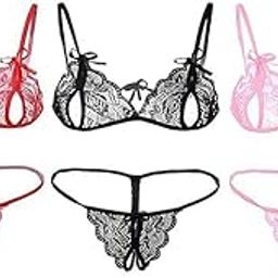 G Gerry Weber Women's Lace Lingerie Set, Bra and Panty, 3 Colours, Free Size Wine Red-image-84