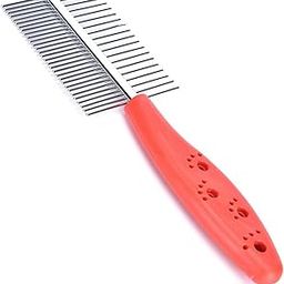 Foodie Puppies Double Side Steel Needles Comb for Dogs and Cats - (Paw Dual Comb) | Grooming Rake Shedding for Dogs, Cats - Cleaning Supplies (Color May Vary)-16