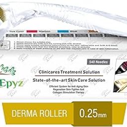 Epyz Derma Roller For Hair Growth 0.25 mm with 540 Stainless Steel Needles Repairs Damaged Hair Reduces Acne Scars Safe & Effective For Hair Fall & Hair Thickening - TR-Golden-image-82