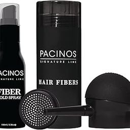 Pacinos Hair Fibers - Thickening Fibers to Conceal Thinning Hair & Bald Spots - Kit Includes Applicator Pump Nozzle - Instantly Achieve a Fuller and Thicker Appearance (Black)-image-70