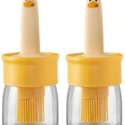 Transparent Glass Food Storage Jar with Brush for Ghee, Butter, Oil dipper Seasoning Bottle Jar - 250 ML (PACK OF 2)-image-3
