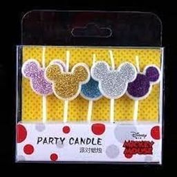 Party Port Mickey/Minnie Glitter Colorful Birthday Candle for Mickey Theme Birthday Party (Pack of 5)-image-93