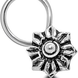 925 Silver Nose Pin for Women | Accessories Jewellery for Women | Birthday Gift | Ethnic Wear | Oxidised Nose pin-image-72