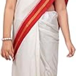 Girls Ethnic Wear White Colour Bangoli Silk Saree (3-9 Years)-image-2
