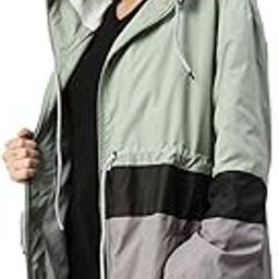Oversized Colour Block Hooded Windbreaker Jacket-image-92