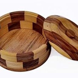 natureCrafts Wood Striped Casserole (2 Liter, Brown, 1 Piece)-28