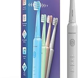 ORACURA Sonic Lite Electric Rechargeable Toothbrush SB200 Grey, 1 Year Warranty, 36,000 strokes/min, 3 Modes, IPX7 Waterproof, 25 Days Charging Time Cycle, 2 Mins Auto-Timer-30