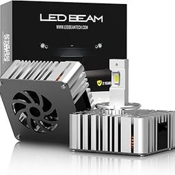 LEDBeam D Series 14000Lm Automotive Grade 7741 Chip 6000k White Car HID to LED Headlight Bulbs Conversion Kit (70W/2bulbs) (D5S/D5R)-image-4