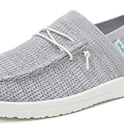 Lightweight Boat Shoes for Women, Womens Casual Loafers, Womens Slip On Deck Shoes, Breathable Canvas Walking Shoes for Women-image-60