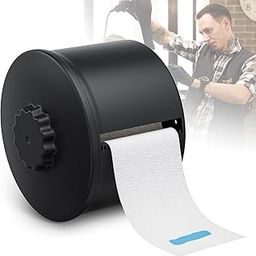 Neck Strip Dispenser Black Hairdressing Collar Holder Dispenser with 4 Adhesive Pads Wall Mounted Hanging Paper Roll Dispenser Collar Container for Hair Salon and Barber Shop-image-54