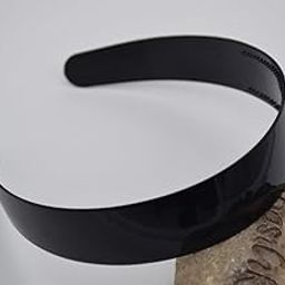 Headbands for Women 1 Inch Fancy Hair bands Plastic Hard Headband with Teeth Headband for Women and Girls Fashion Plastic Hard Head Band Solid Colors (Glossy Black, 6pc)-2