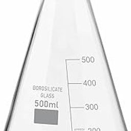 RAWAL'S Borosilicate Glass Conical Flask, 500ml Capacity, Narrow Mouth & Transparent - Ideal for School and College Chemistry Laboratory Use-23