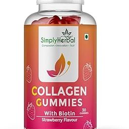 Simply Herbal Skin Collagen Builder with Biotin & Hyaluronic Acid | Hair & Skin Support for Men & Women | 30 Strawberry-Flavored Gummies-picture-30