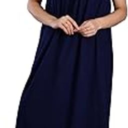 Soft Durable Hoisery Cotton Navy Blue Sleeveless Nighty (L-40)-image-93