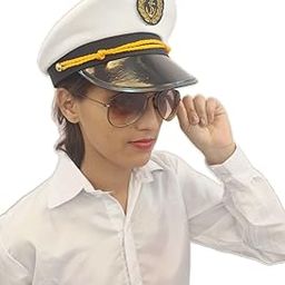 BookMyCostume White Navy Air Force Pilot Officer Cap Accessory for Man and Woman | Adults-image-10