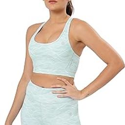 Medium Impact Printed Sports Bra | Compression Fit | Slip-On | Full-Coverage | Removable Cups-image-97