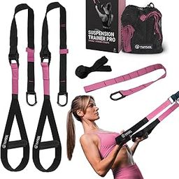 THYSOL® Suspension Trainer Pro Xtreme Straps | Sling Trainer Set with Adjustable Door Anchor | Fitness Home Workouts - Suitable for Travelling & for Training Indoor & Outdoor (Pink)-image-19
