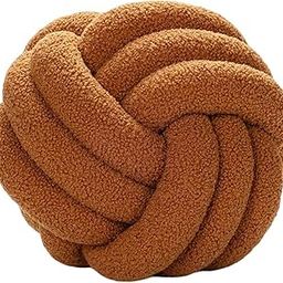FASHIONMYDAY Fashion My Day Plush Knot Ball Pillow Diameter 22cm Room Decoration for Sofa Couch Brown Pillows-image-16