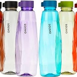 Amazon Brand - Solimo Water Bottle - 1 Ltr, Multicolor | Break Proof | Freezer Safe | BPA Free | Leak Proof (Set of 6, Zeta)-image-98