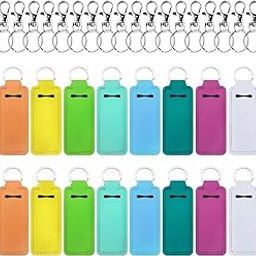 20 Pieces Chapstick Keychain Holder Lip Balm Holder Lipstick Holder with 20 Pieces Metal Clip Cords for Purse Backpack-image-62