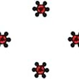Comet Busters Black Floral Bindis With Red Stone (BV884)-image-85
