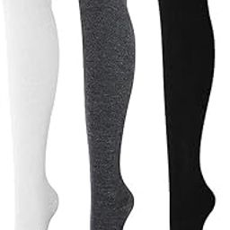Women's Thigh High Socks Over the Knee High Knitted Casual Boot Socks, Stiped Long Fashionable Stockings-image-17
