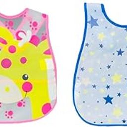 KIDS BASIC Baby Long Silicone Feeding Bibs |Waterproof Bib With Silicone Pocket Backside of Bib | Baby Apron-image-92