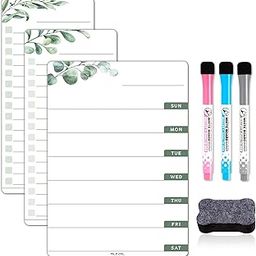 ALEZEL Weekly Calendar Whiteboard for Refrigerator, Magnetic Weekly Planner for Fridge - Set of Greenery Dry Erase Menu Board & 2 to Do List, 3 Markers + Eraser-10