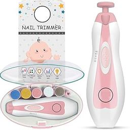 Baby Nail Trimmer File Electric-Safe Baby Nail Clippers,Manicure Kit For Newborn Toddler And Kids,12 Grinding Heads And Led Light, Pink Or Blue (Pink)-image-54