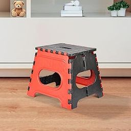 Kuber Industries Stool | Foldable Stool | Collapsible Camping Chair | Stool for Outdoor-Fishing-Hiking-Gardening-Travel | Portable Stool | Multipurpose Sitting Stool | Small | Red & Black-image-10
