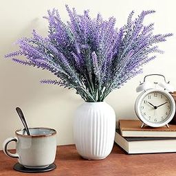 Tied Ribbons Set Of 4 Artificial Lavender Flowers Plant (Lavender,32 Cm) For Vase Pot Home Décor Items For Living Room Balcony Kitchen Bedroom Office Decoration (Pot Not Included) - Polyester-45